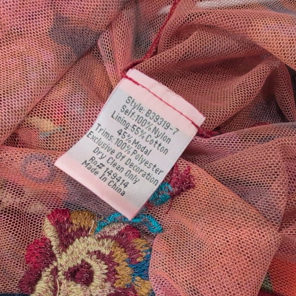 NWOT Johnny Was Biya Krioh Mesh Dress Red Medium - Picture 7 of 8